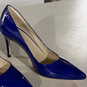 Karen Millen blue patent party pumps